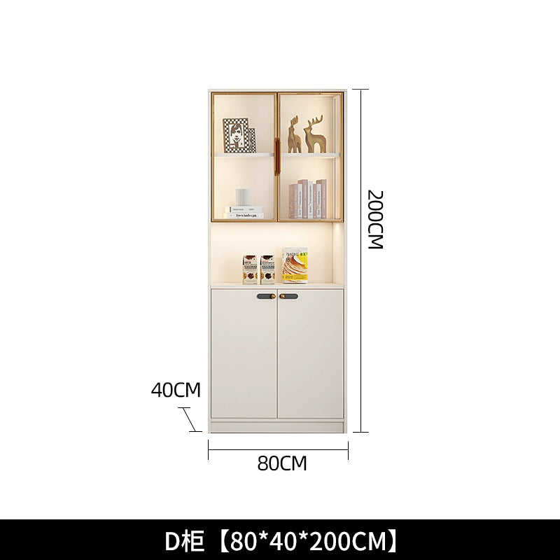 Household bookcase integrated whole wall to top dust-proof glass door modern simple light luxury floor-to-wall display cabinet customization