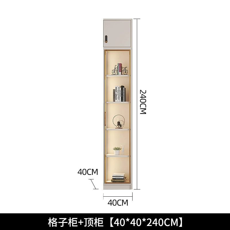 Household bookcase integrated whole wall to top dust-proof glass door modern simple light luxury floor-to-wall display cabinet customization