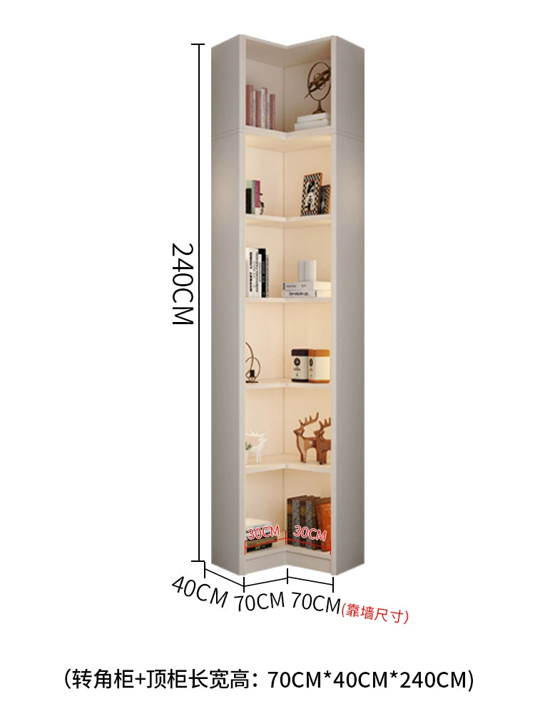 Household bookcase integrated whole wall to top dust-proof glass door modern simple light luxury floor-to-wall display cabinet customization