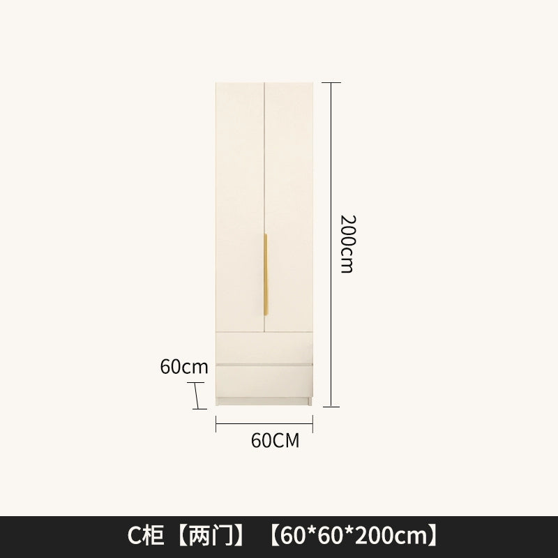 Nordic solid wood wardrobe bedroom home modern simple one door to the top Internet celebrity wardrobe small apartment four or six door wardrobe