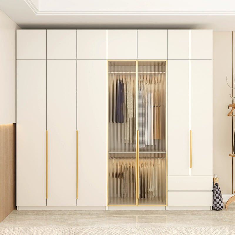 Nordic solid wood wardrobe bedroom home modern simple one door to the top Internet celebrity wardrobe small apartment four or six door wardrobe