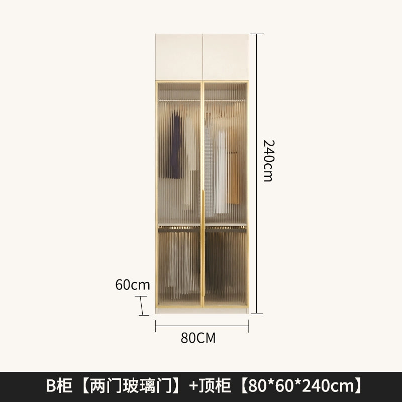 Nordic solid wood wardrobe bedroom home modern simple one door to the top Internet celebrity wardrobe small apartment four or six door wardrobe