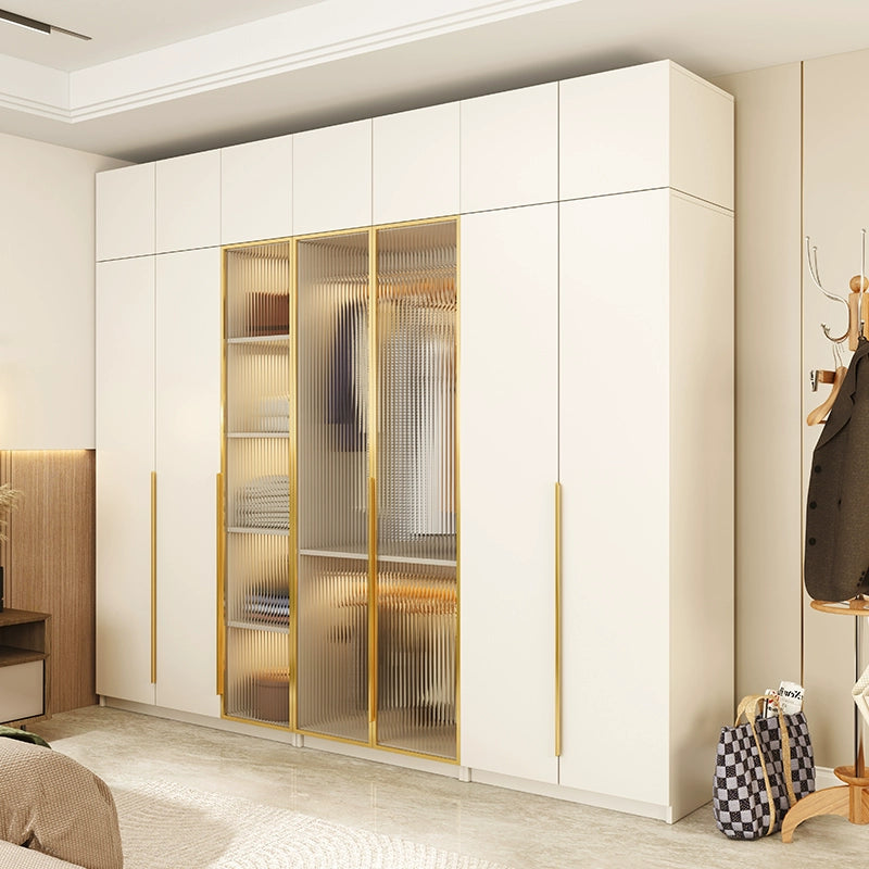 Nordic solid wood wardrobe bedroom home modern simple one door to the top Internet celebrity wardrobe small apartment four or six door wardrobe
