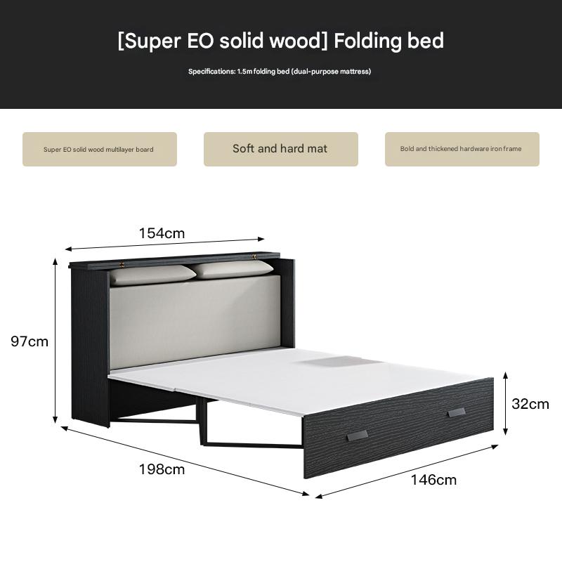 Multifunctional invisible folding bed Modern office high-end nap Hidden simple wall bed Bookcase dual-purpose