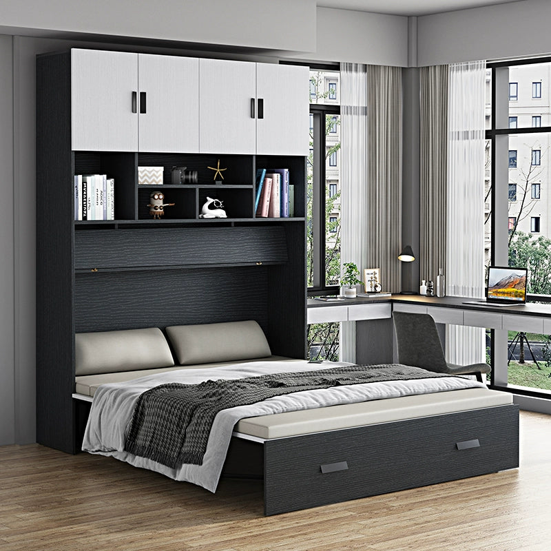 Multifunctional invisible folding bed Modern office high-end nap Hidden simple wall bed Bookcase dual-purpose