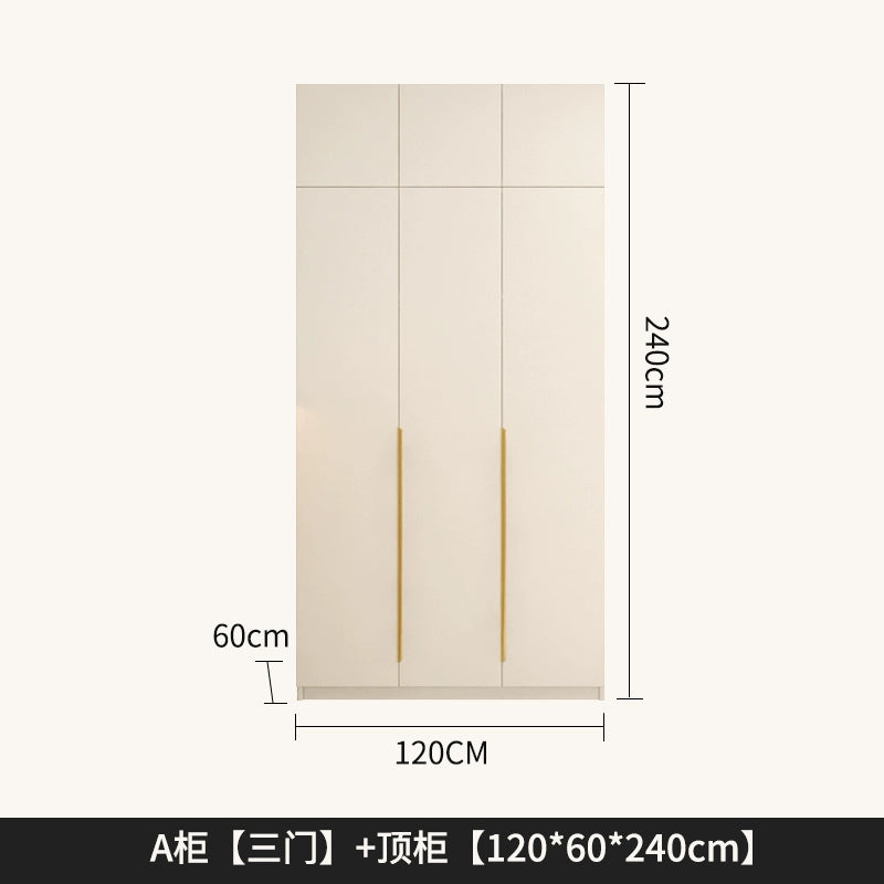 Nordic solid wood wardrobe bedroom home modern simple one door to the top Internet celebrity wardrobe small apartment four or six door wardrobe