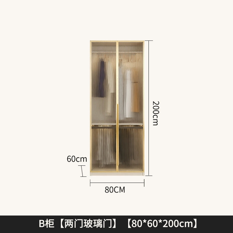 Nordic solid wood wardrobe bedroom home modern simple one door to the top Internet celebrity wardrobe small apartment four or six door wardrobe