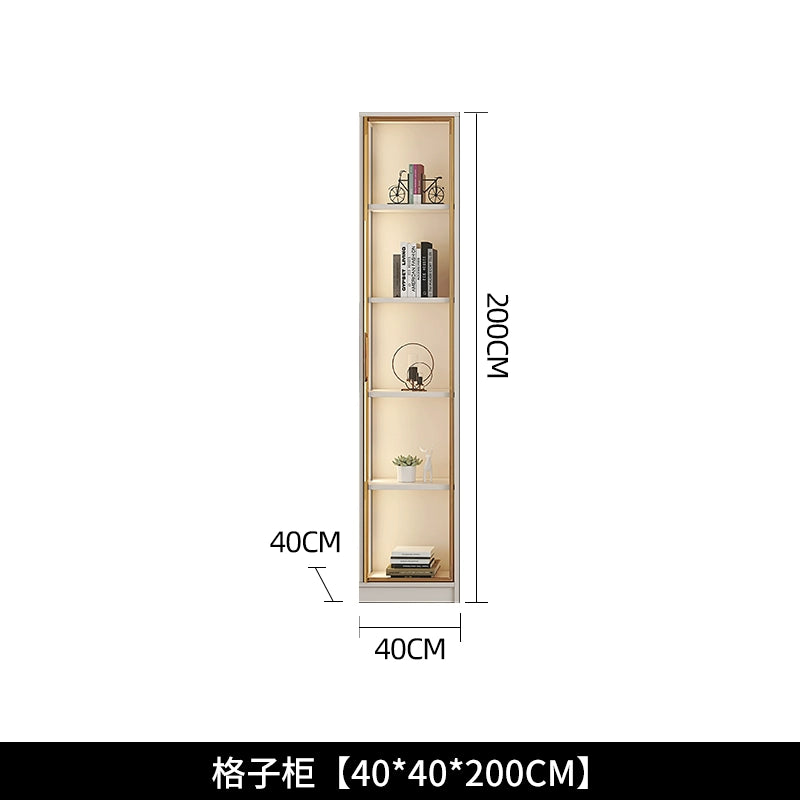 Household bookcase integrated whole wall to top dust-proof glass door modern simple light luxury floor-to-wall display cabinet customization